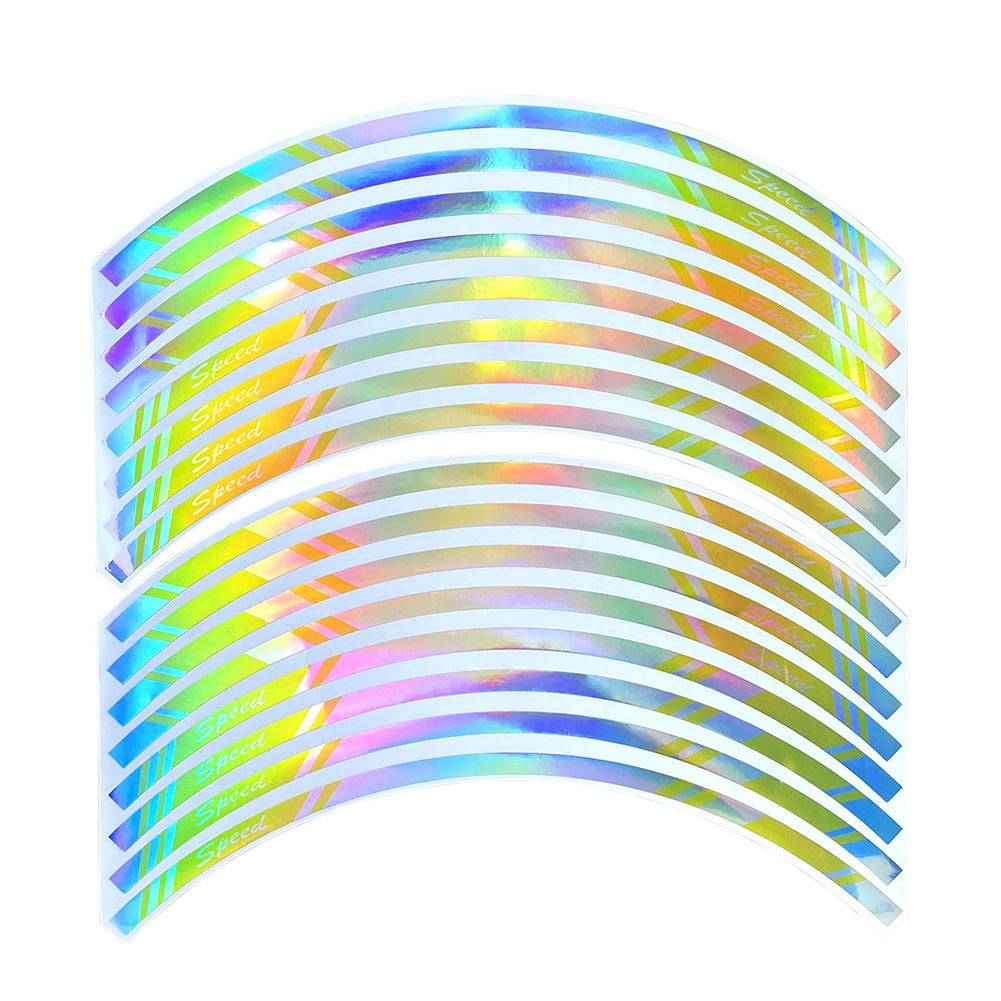 

17-дюймовые полоски для стайлинга автомобиля, радужная лента для обода, наклейки на колеса мотоцикла для мотокросса Kawasaki Honda Yamaha Suzuki жёлтый
