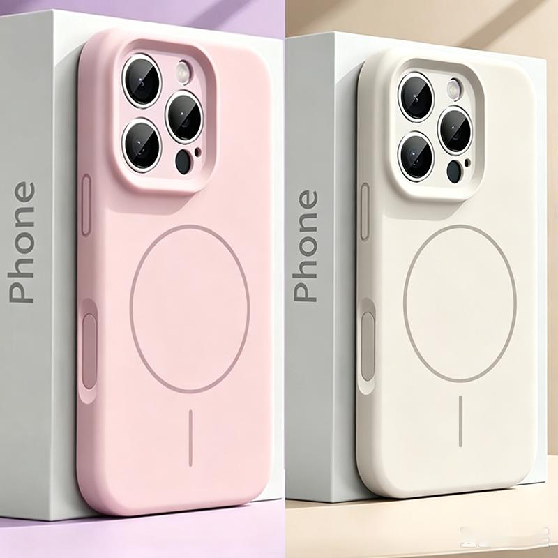 Magnetic Matte Soft Liquid Silicone Phone Case For iPhone 18 17 16 15 14 13 Pro Max Air For Magsafe Wireless Charging Cover