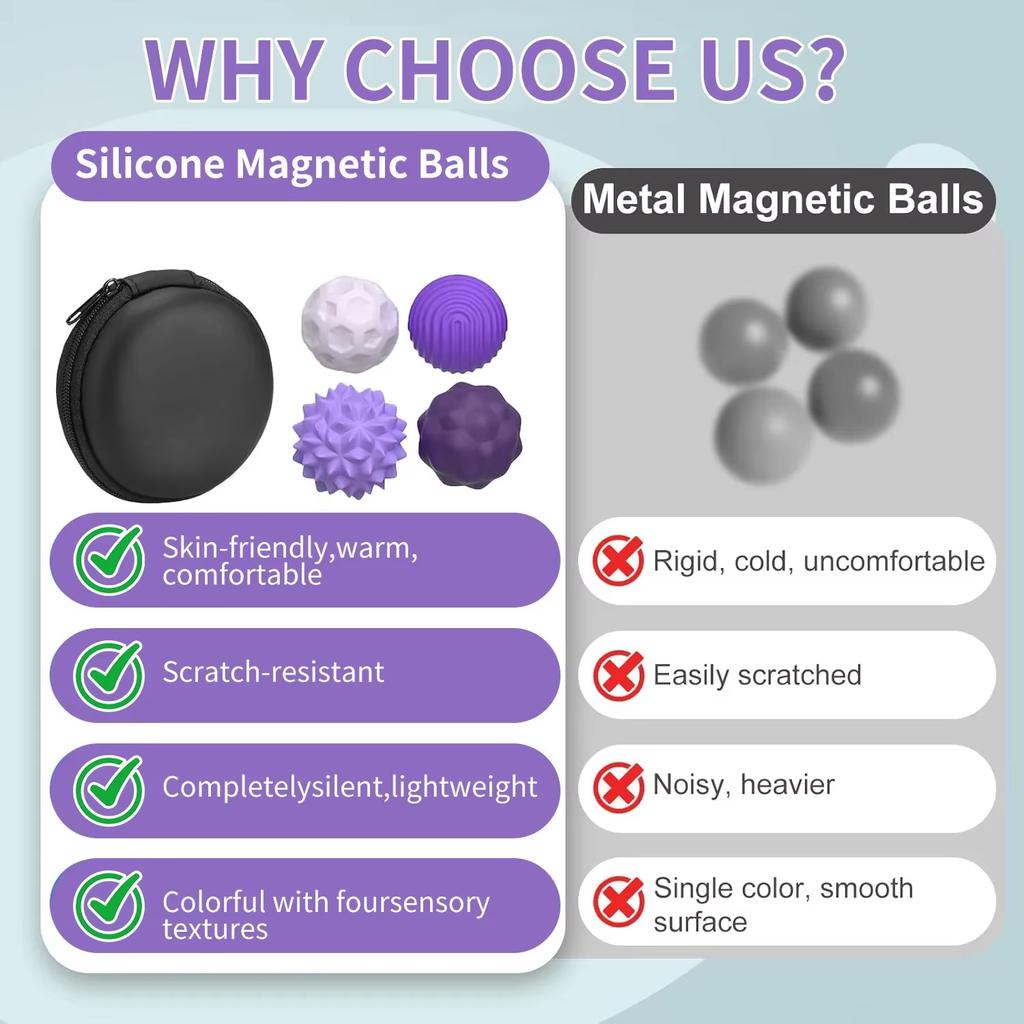 Magnetické silikonové senzorické kuličky Fidget hračka Úzkostné kuličky Autismus Uklidňující Fidgeting hračka Dítě Dospělí Úleva od úzkosti Stres Senzorická hračka