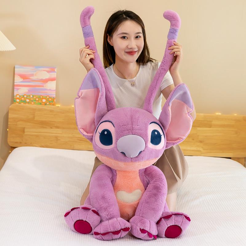 Adorable Large Pink Stitch Plush Doll - Cute Plush Toy and Sleep Companion Pillow
