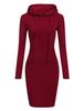 2026 Autumn/Winter European American Women's Solid Color Hooded Long Sleeve Dress