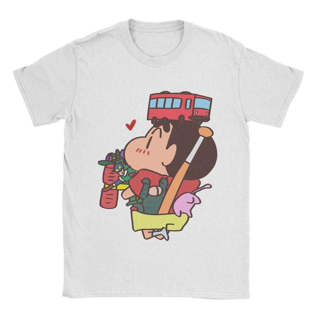 Crayon Shin-chan  T Shirt Men's  Cotton Vintage T-Shirts Crew Neck  Tee Shirt Short Sleeve Tops Gift Idea