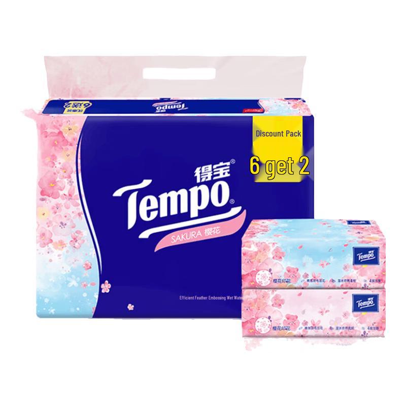 Tempo Thickened Sakura Scent 4-Ply Facial Tissues