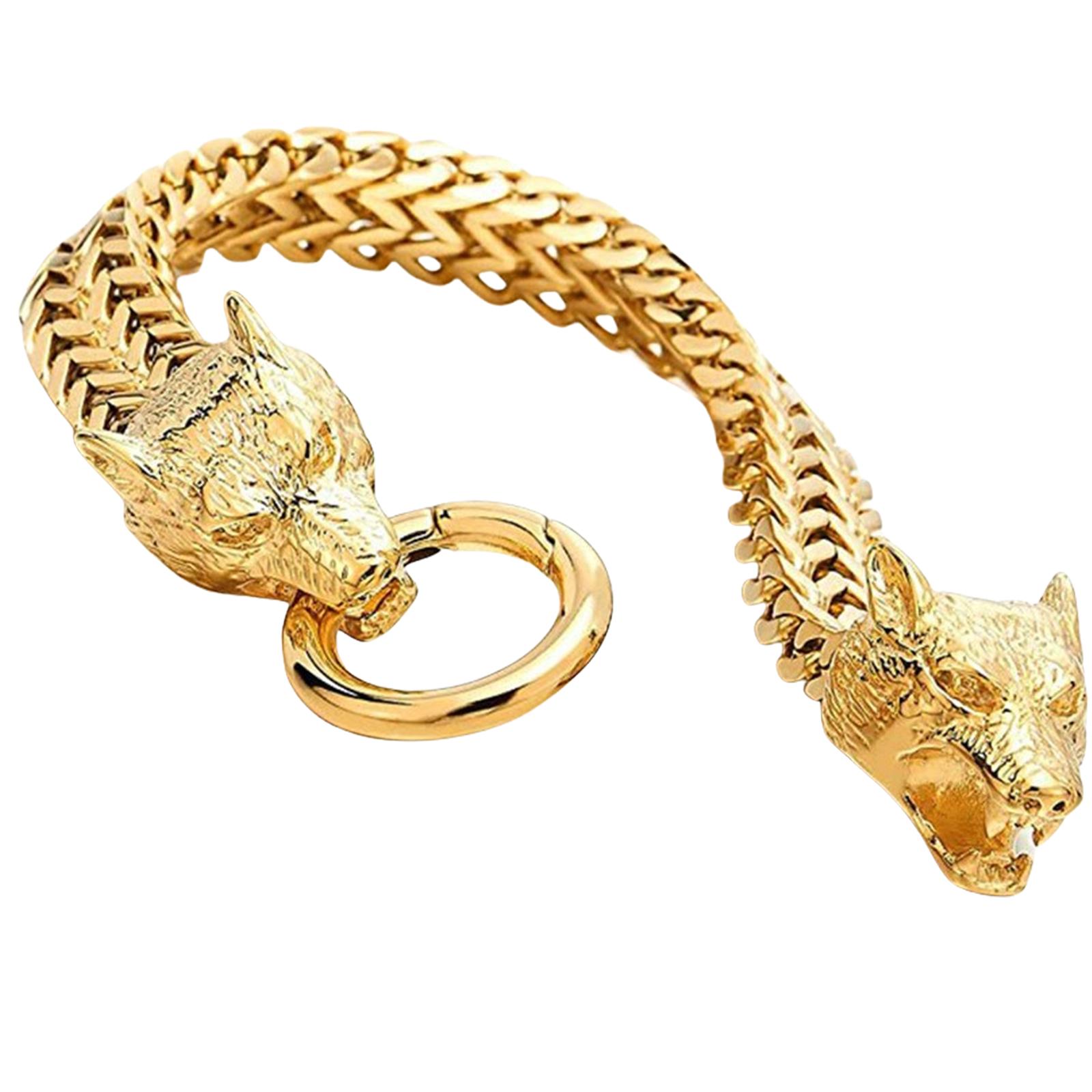 

Мужской браслет из нержавеющей стали с головой волка, модный дизайн, регулируемая длина, для повседневной носки и особых случаев