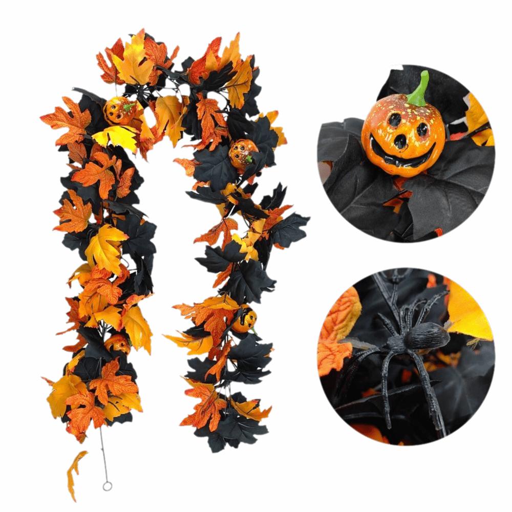 Plastic Halloween Leaf Vines Silk Fake Leaves Hanging Decor Party Decoration