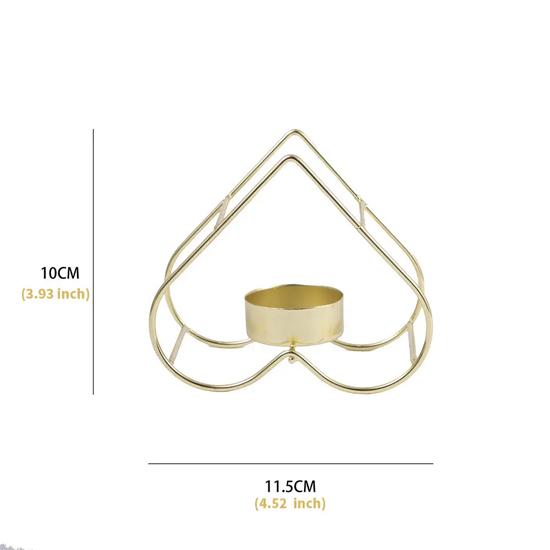 

Metal Light Luxury Style Coffee Shop Restaurant Dining Table Romantic Candlelight Decoration Decoration Decoration Iron Ball Candlestick Love-heart shape золотий