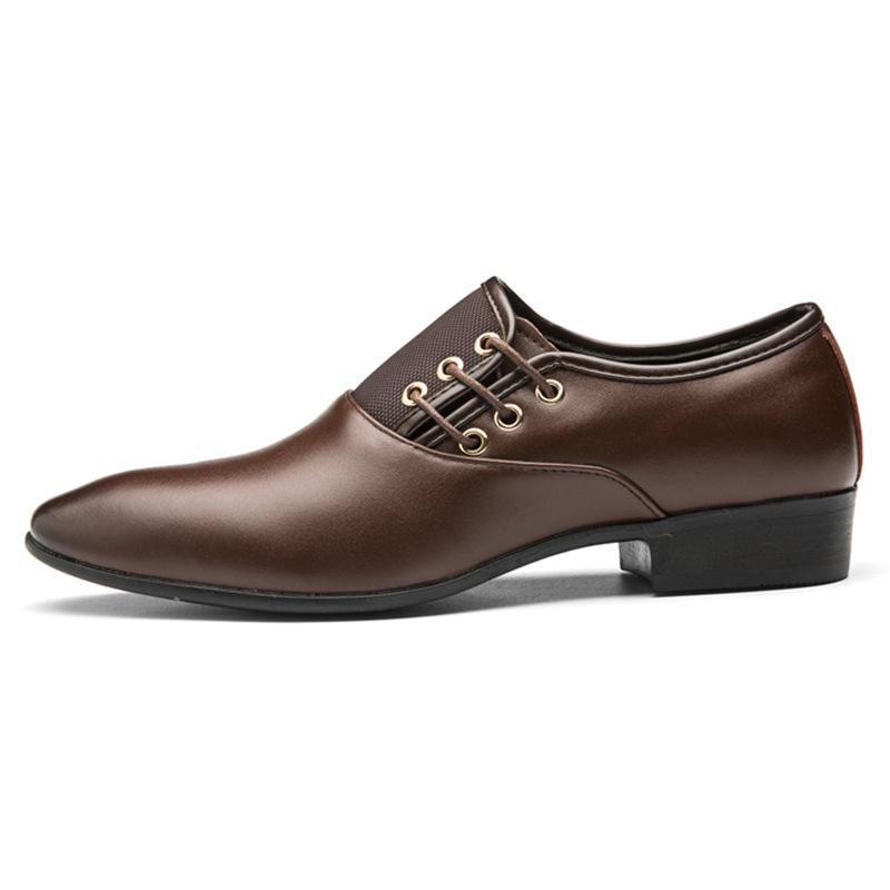 Classic Men Dress Shoes Slip on PU Leather Shoes for Men Plus Size Point Toe Business Casual Men Formal Shoes for Wedding 2024