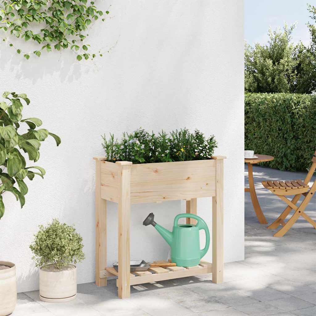 Garden Planter with Shelf Beige 71 x 37 x 76.5 cm
