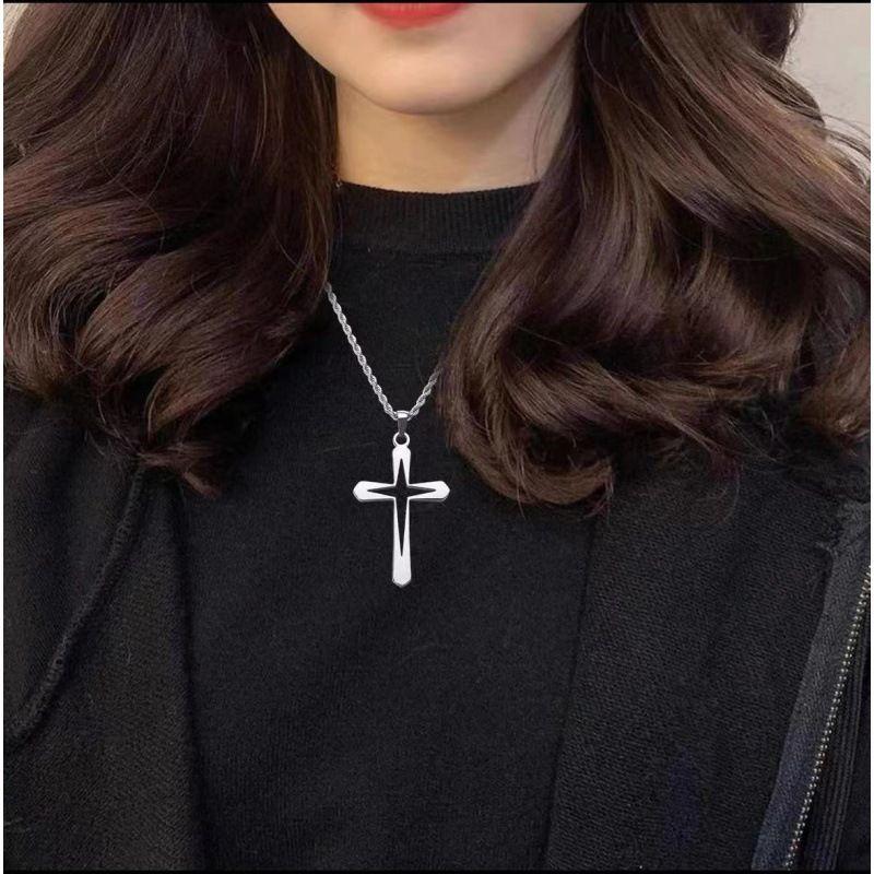 Pusta naszyjnik z krzyżem Starlight dla mężczyzn i kobiet, 2024 wisior ze stali nierdzewnej