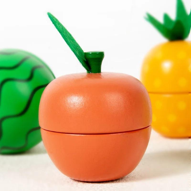 Montessori Rollenspielhaus Serie Geschnittenes Obst Desserts Holz Simulation Küchenspielzeug Kinder Schneiden Gemüse Lernspielzeug