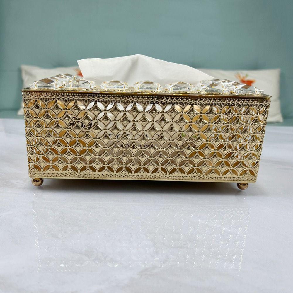 Hollow-out Table Tissue Box Light Luxury Paper Storage Box Decorative Napkin Box  Gift