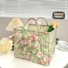 Multipurpose Floral Storage Basket Foldable Cloth Hamper Fabric Storage Basket for Bedroom Bathroom Organization