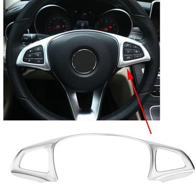 Auto Lenkrad Rahmen Trim Dekorative Aufkleber Silber Chrom für Mercedes Benz E W213 C W205 GLC X253 Auto