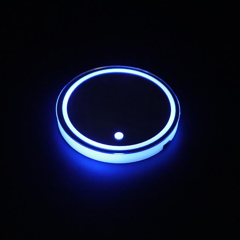 

1 Set Led Light Mats Bottle Light Sensor Atmosphere Interior Accessories Universal 7 Colors Car Coasters Cup Holder