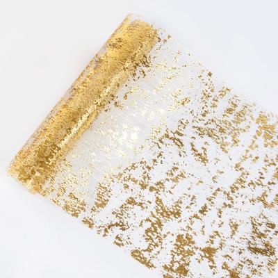 Metallic Gold Table Runner Sequin Glitter Thin Mesh Roll Tablecloth For Wedding Event Birthday Party Decoration Christmas Table