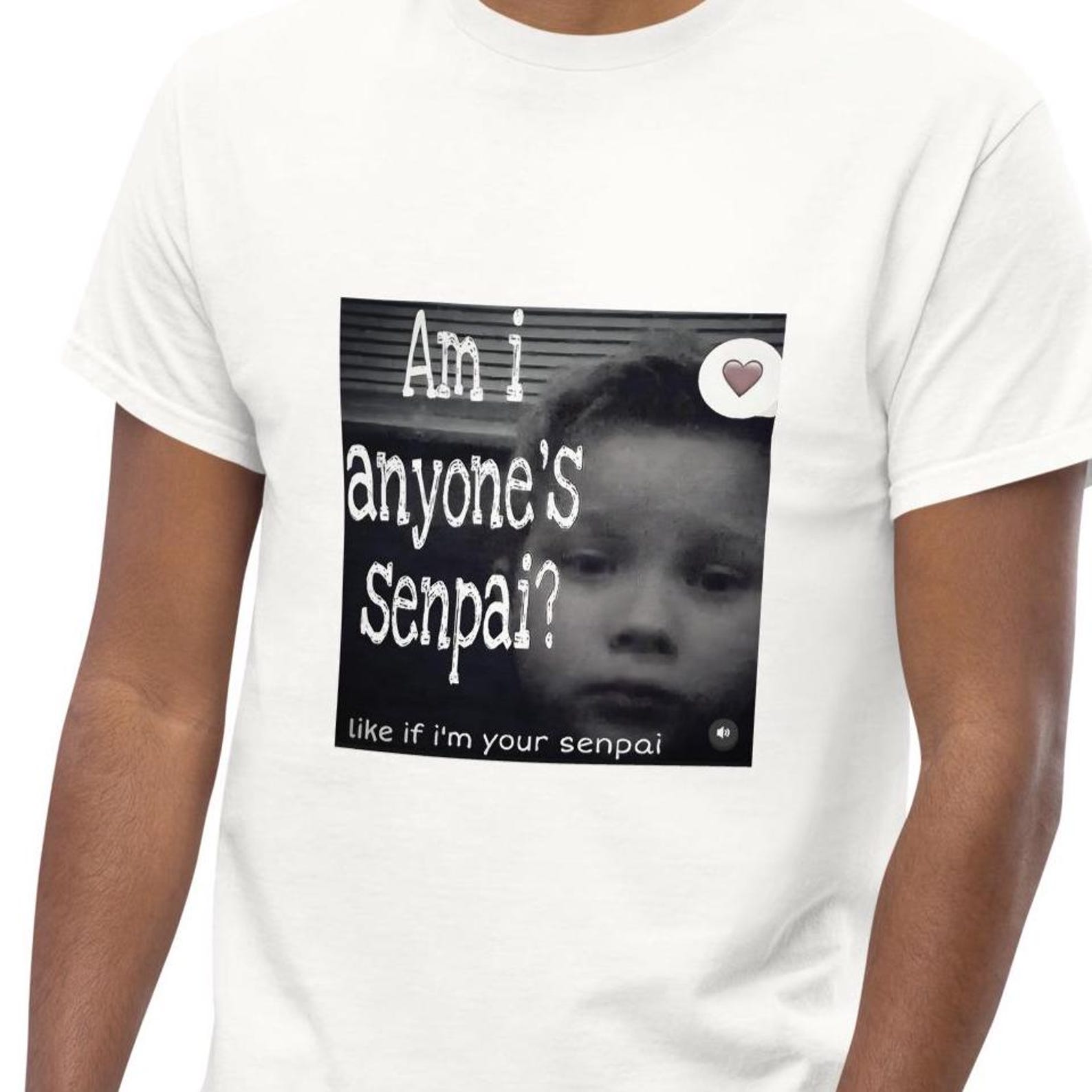 Funny Senpai Anime Meme T-shirt, Embarrassing Shirts, Unisex Graphic Tee L