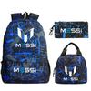 Football Star Peripheral Printing Youth Student Schoolbag Meal Bag Pencil Bag Combination Three-Piece Set