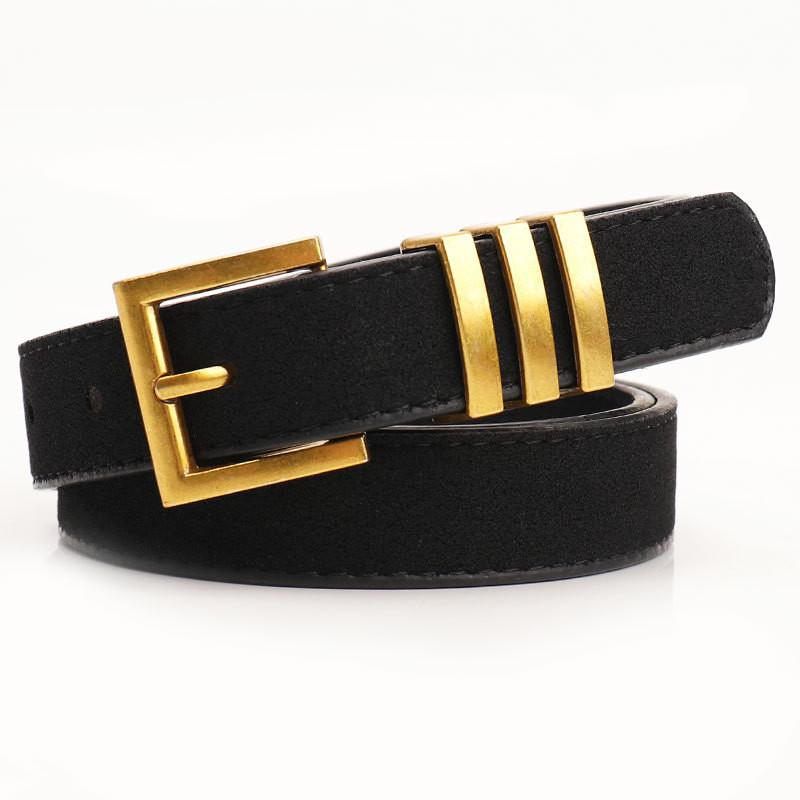 

Vintage Leather Belt For Women With Pin Buckle Decor For Casual And Office