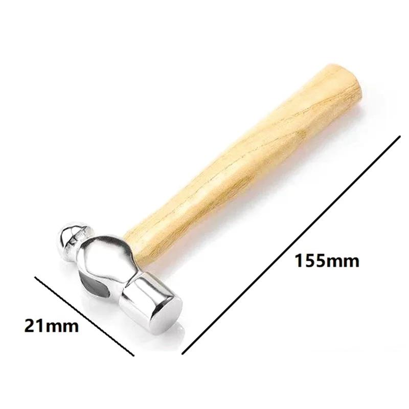 Mini Walnut Hammer with Wooden Handle 0.25P Round Head Hammer Small Hand Tools for Home Installation Woodworking and Car Escape