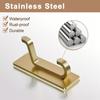 Heavy Duty Self Adhesive Wall Hooks 13LB Waterproof Brushed Aluminum Towel Coat Hooks 12 Pack