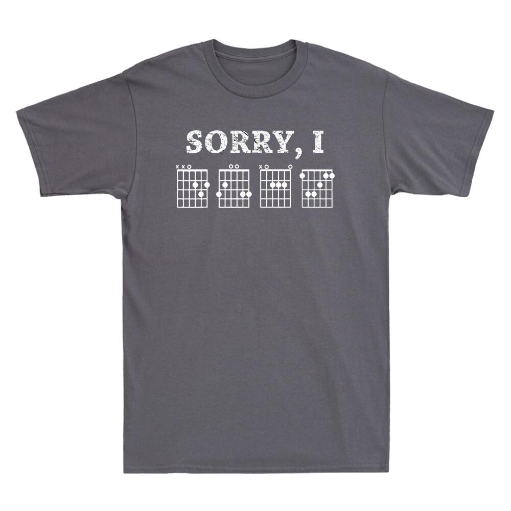 Sorry Idgaf Funny Hidden Message Guitar Chords Retro Unisexs Short Sleeve Tshirt