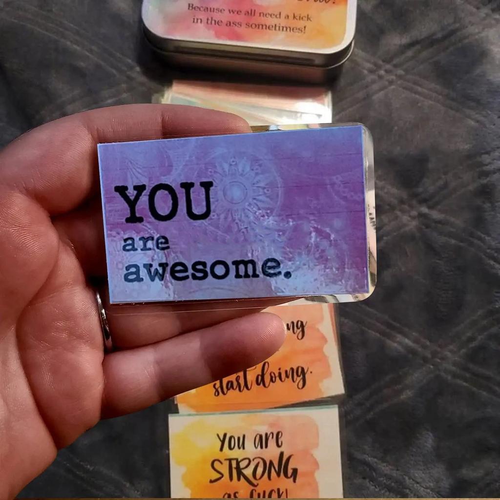 20PCS Cards Motivational Funny Positive Encouragement Motivation Cards Gift Little Box