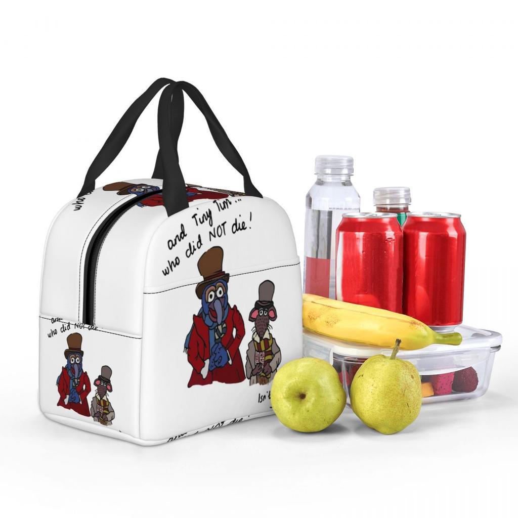 And Tiny Tim Who Did NOT Die Muppet Christmas Carol Insulated Lunch Bag for Kids School Cooler Thermal Food Box Tote Lunch Boxes