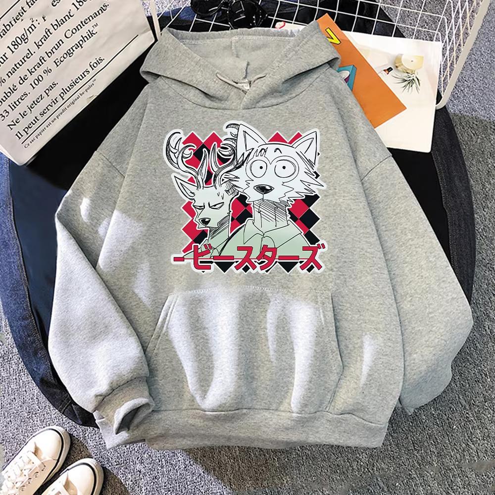 

Hoodies Men Women Fashion Spring/autumn Pink Anime Sweatshirt Legoshi Beastars Print Clothing Harajuku Casual Unisex Clothes S