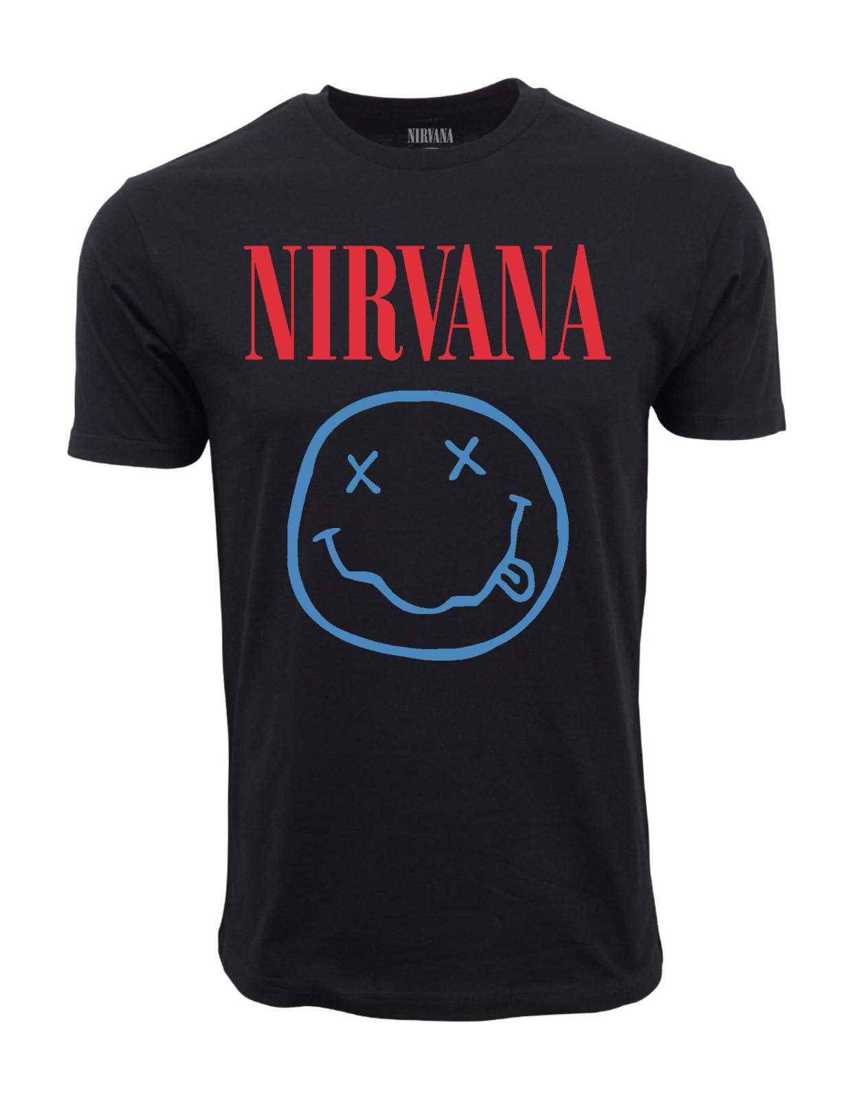 26 NIRVANA FAUX SMILE T SHIRT RED WITH BLUE LOGO Unisex T-Shirt XXXXL