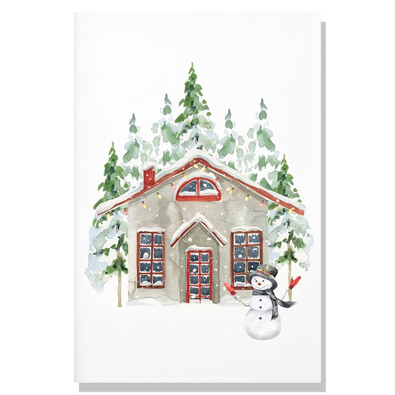 Simple Modern Nordic Ice and Snow World Watercolor Elk Christmas Art Decor Picture Material