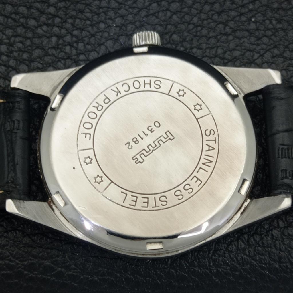 VINTAGE HMT JANATA HAND-WINDING INDIAN MENS BLACK COLOR DIAL WATCH a700319-5 R202-a700319
