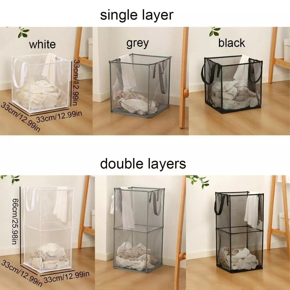 Square Laundry Basket Foldable Storage Basket New Mesh Basket