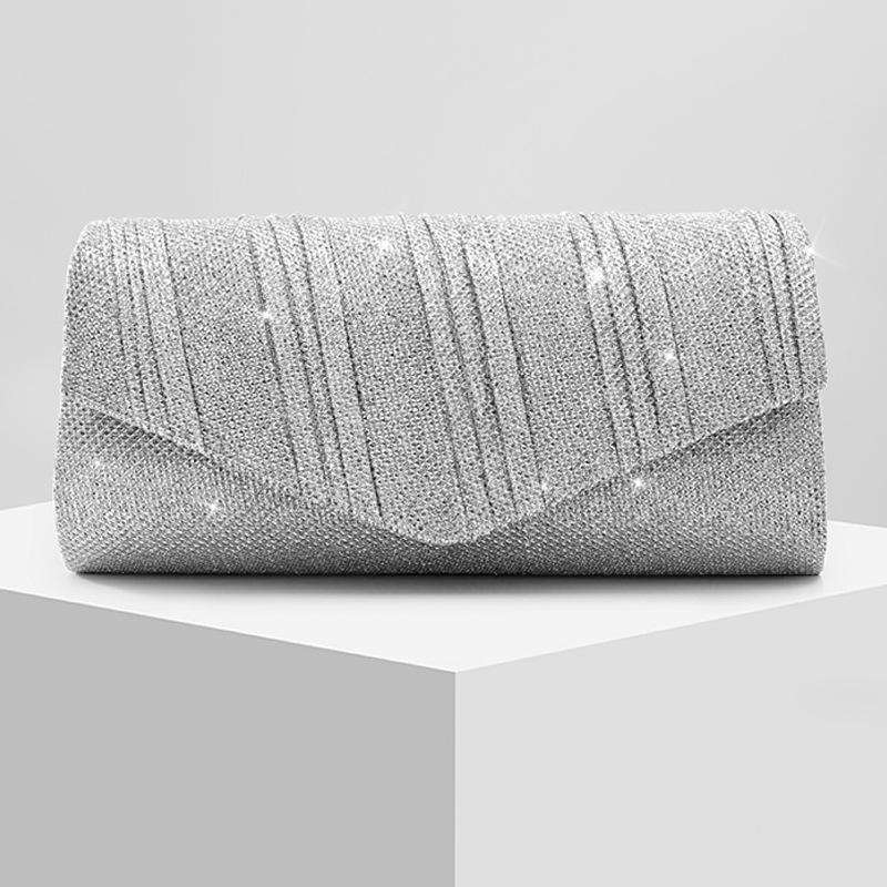 New Ladies Shiny Dinner Bag Evening Bag Wedding Bag Banquet Versatile Shoulder Bag Crossbody Chain Bag