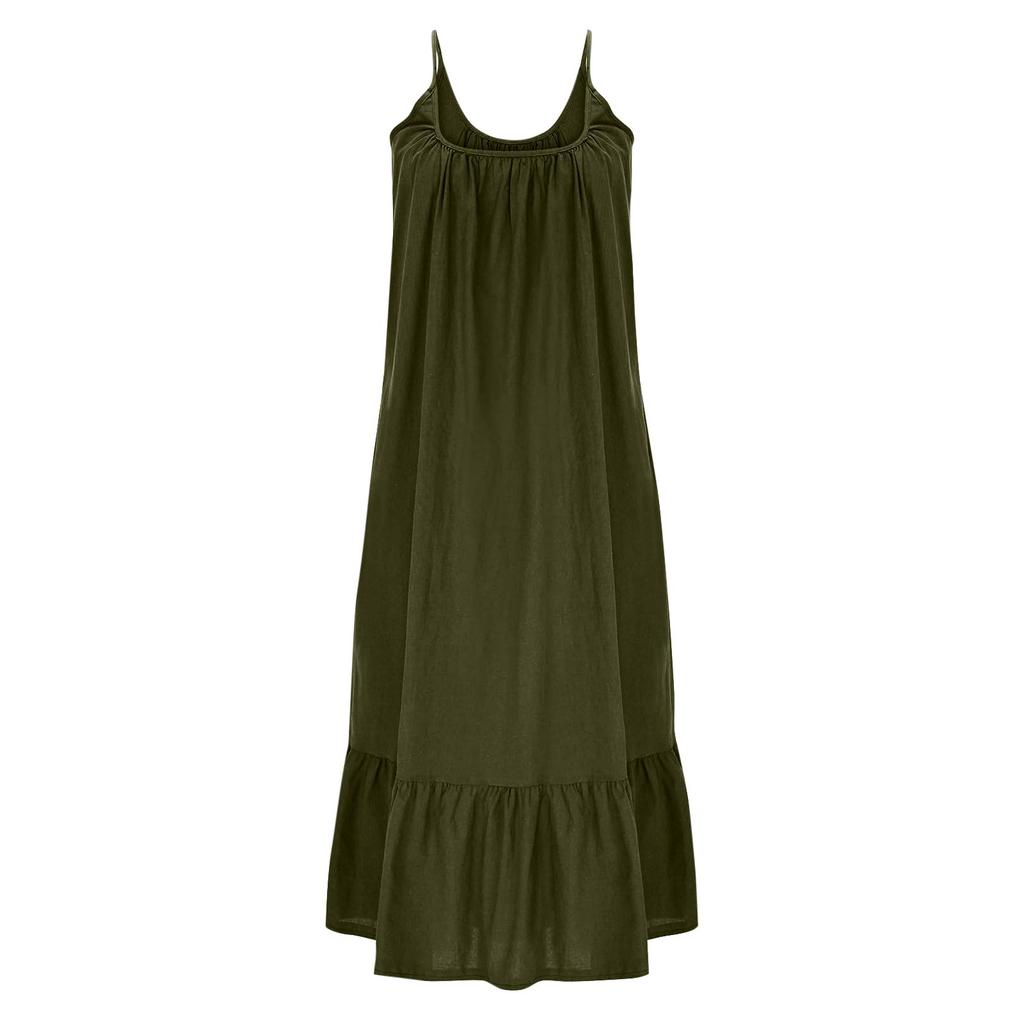 Women's Backless Strapless Dresses, Backless Loungewear Dress, Sleeveless, House Dress, Long Dress With Back Bow