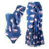 2023 Slimming One-Shoulder Abstract Print Swimsuit Dress - Women's Tummy Control Beachwear