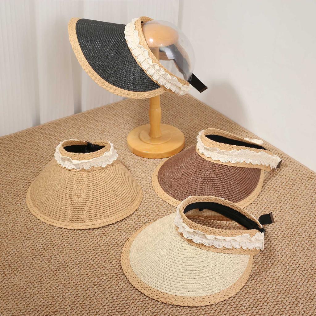 New Seaside Beach Big Brim Sun Hat Children's Summer Empty Top Straw Hat Fashionable Versatile Sun Hat