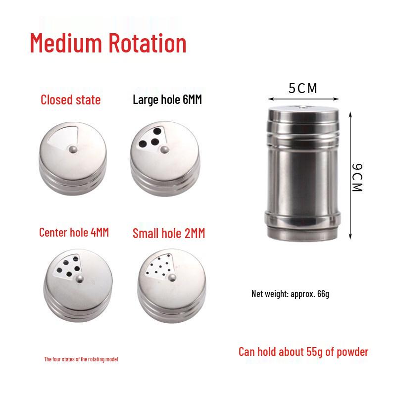 LIEI Stainless Steel Rotary Spice Jar