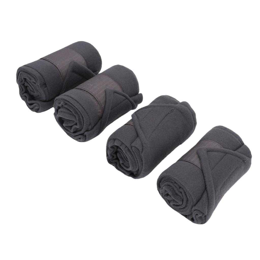 4 peças de Bandagens para Pernas de Cavalo de Polo, Bandagens Macias de Lã, Bandagens para Pernas Equestres, Suprimentos para Estábulo, Cinza