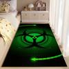 Biohazard Symbol Green Carpet Suitable for use as an anti-slip game mat for living room and bedroom sofas