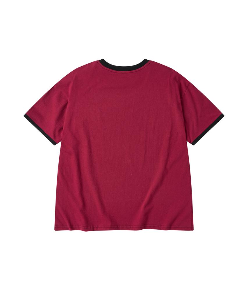 AMOU Two Star Ringer T-Shirts Red