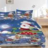 3pc Christmas Santa Claus & Reindeer Holiday Bedding Set-Festive Decor for Bedroom,Guest Room,Living Room 1202a