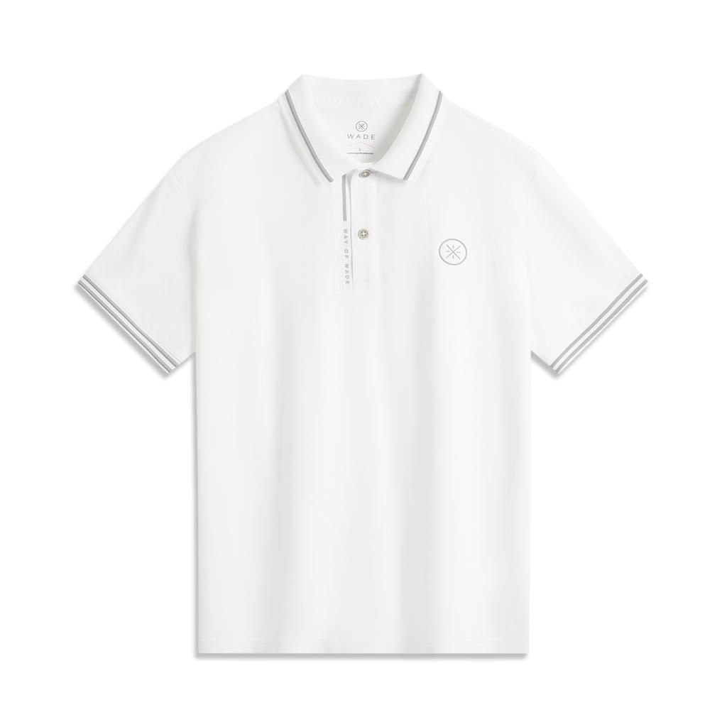 Li-Ning Wade Series Color Block Comfortable Simple Versatile Short Sleeve Polo Shirt Men tops Standard-White APLU755-2