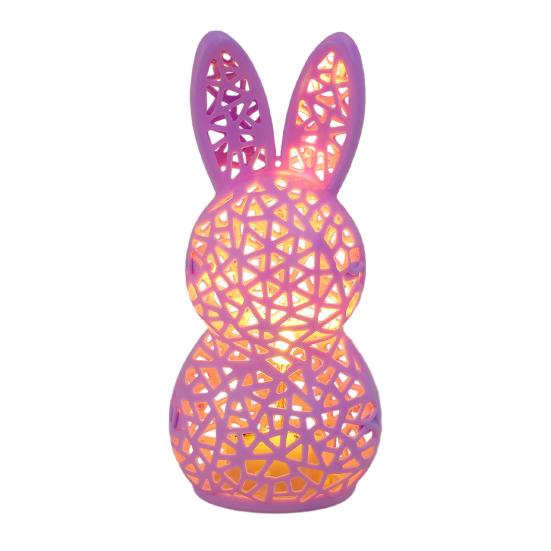 3D Printed Rabbit Lamp Hollow Bunny Night Light for Kid's Room Bedroom Nursery Easter Party Table Decoration