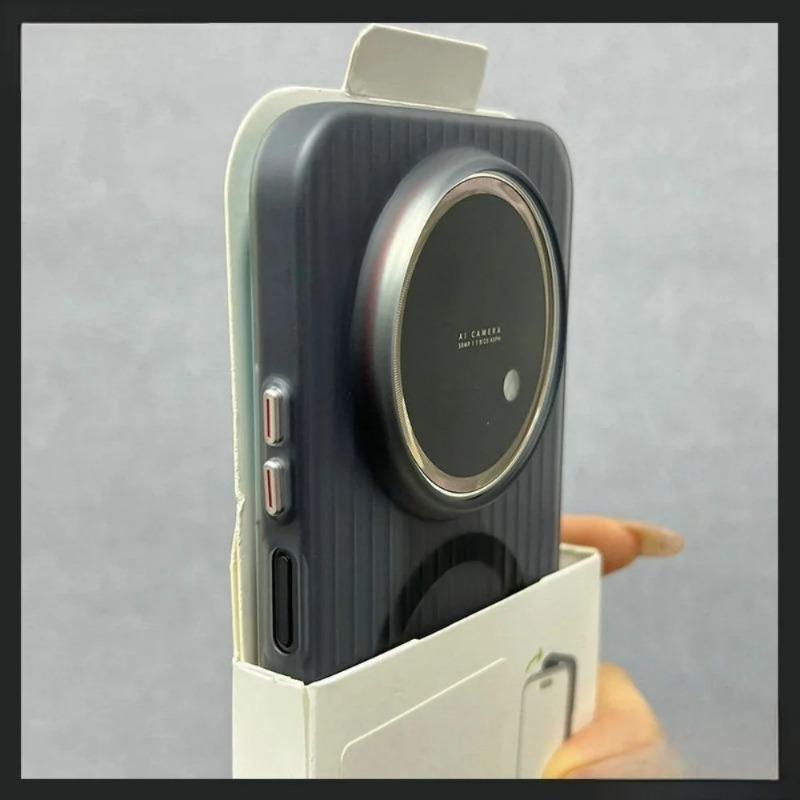 Translucent Frosted Corrugated Stripe for Magsafe Case for Honor Magic 8 7 6 5 Pro Air Magnetic Wireless Charge Shockproof Cover
