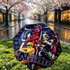Custom Name Personalized Power Rangers Print Umbrella, Auto Open Close, 8‑Rib Sturdy Frame, Commute Camping Hiking Use, Birthday Gift