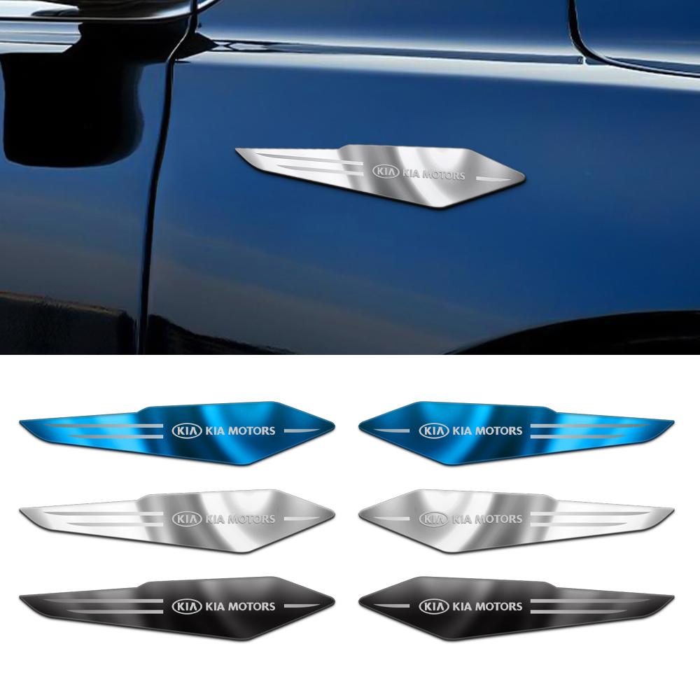 2Pcs Metal Car Side Body Fender Reflective Badge Sticker Accessories For KIA KIA Sportage RIO Ceed Picanto Pegas Sorento Cerato rmvl70