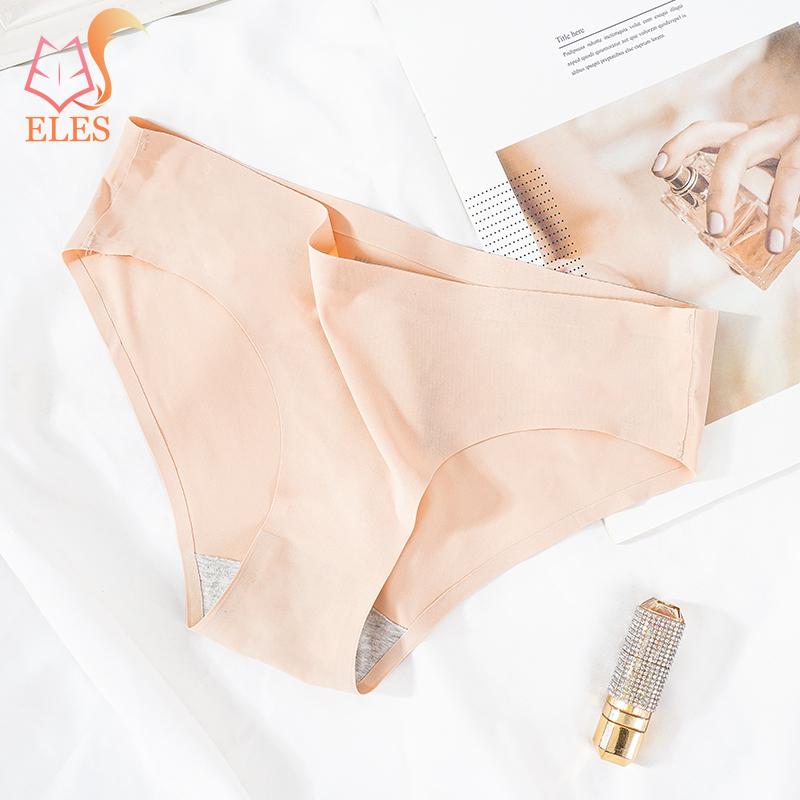 Women's Thong Ice Silk Seamless One-piece Mid-waist Underwear Panties Comfortable Breathable Women's Underwear Knickers Underpants