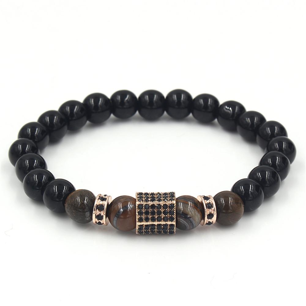Geometric Alloy Micro Inlaid Diamond Car Wheel Bead Bracelet For Men And Women