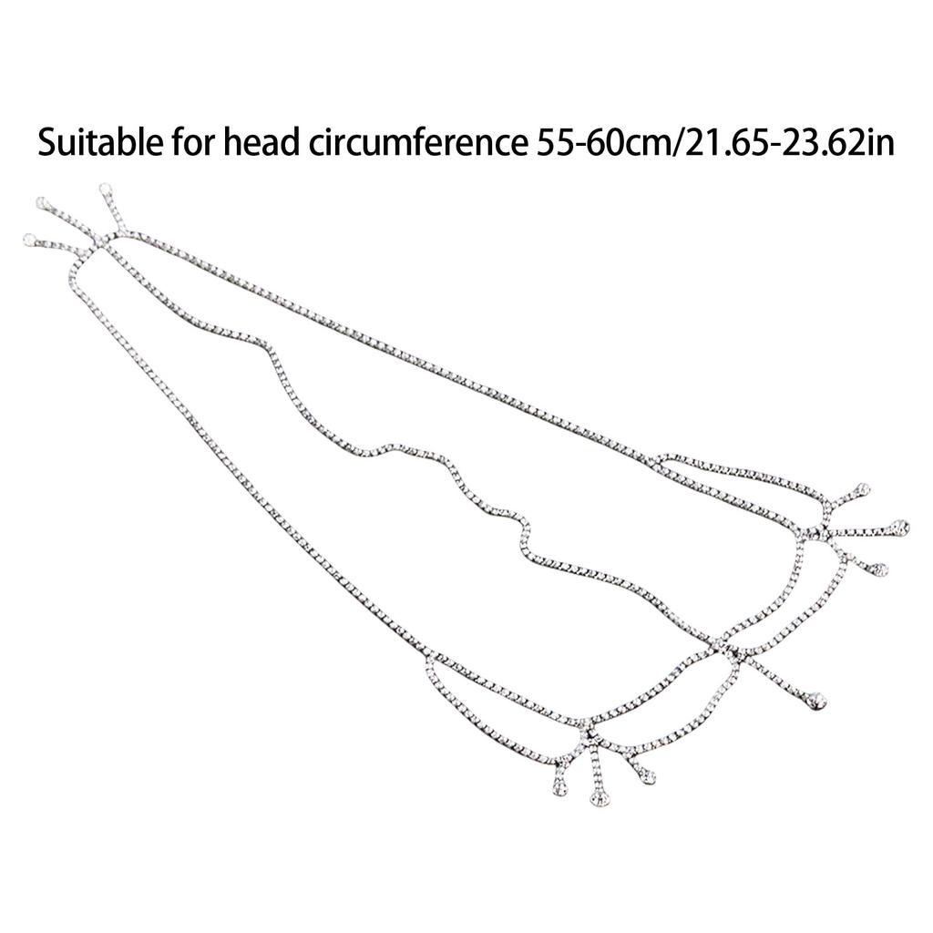 Women Headpiece With Sparkling Rhinestones Tassels Head Chain Head Jewelry For Formal Occasion and Cultural Celebration