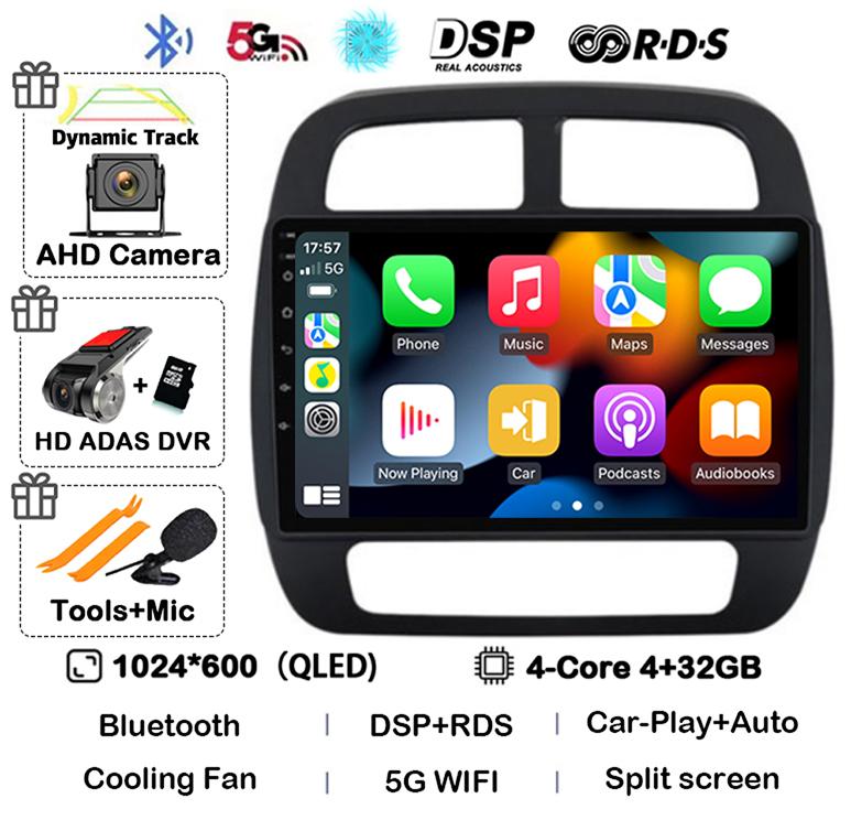 Android 14 Auto Carplay For Renault KWID K-ZE Dacia Spring 2015 2016 2017 2018 2019 Car Multimedia Player GPS Radio DSP Stereo